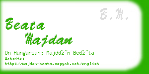 beata majdan business card